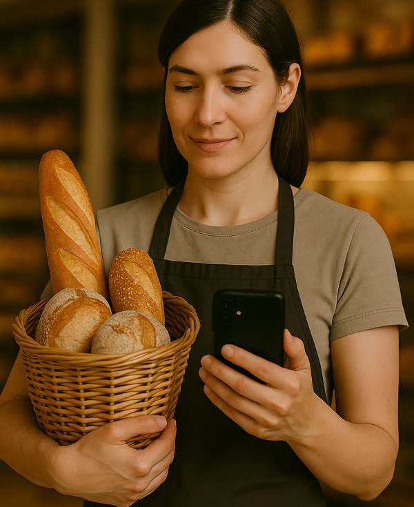 Small business owner using Capisso app
